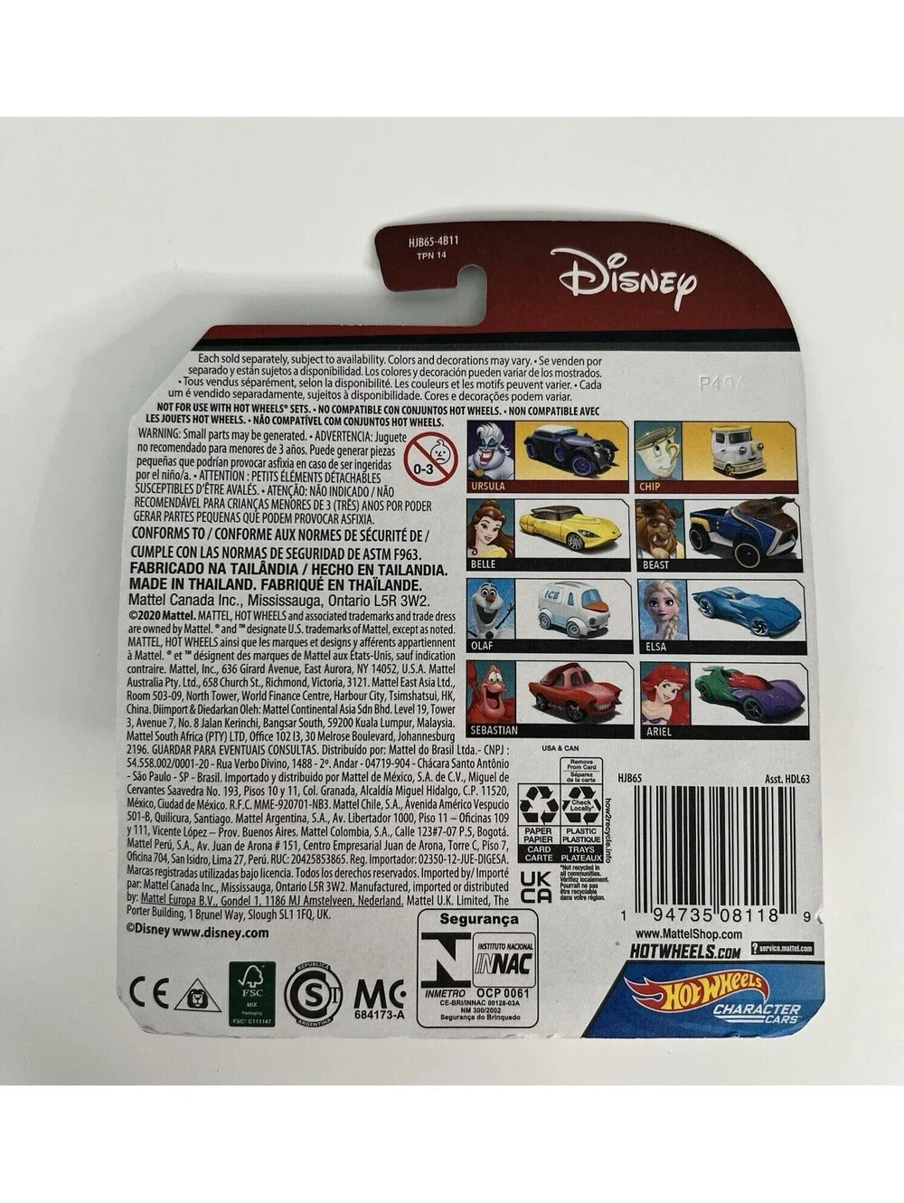 New Hot Wheels Disney Belle Beauty & Beast Character Car 1:64 HJB65